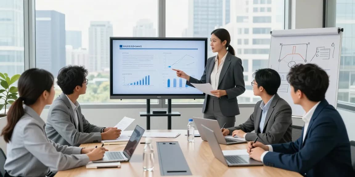 Înființare SRL - Echipa de profesioniști colaborând într-un mediu modern de birou pentru strategii de afaceri