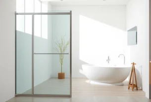 Experience the elegance of a shower screen sliding door in a stylish bathroom setting.