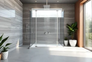 Duschkabine 80x80 mit modernem Design und eleganten Akzenten für Ihr Bad.