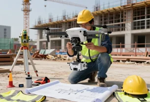 Professional drone surveying for rilievi con drone in civil engineering.