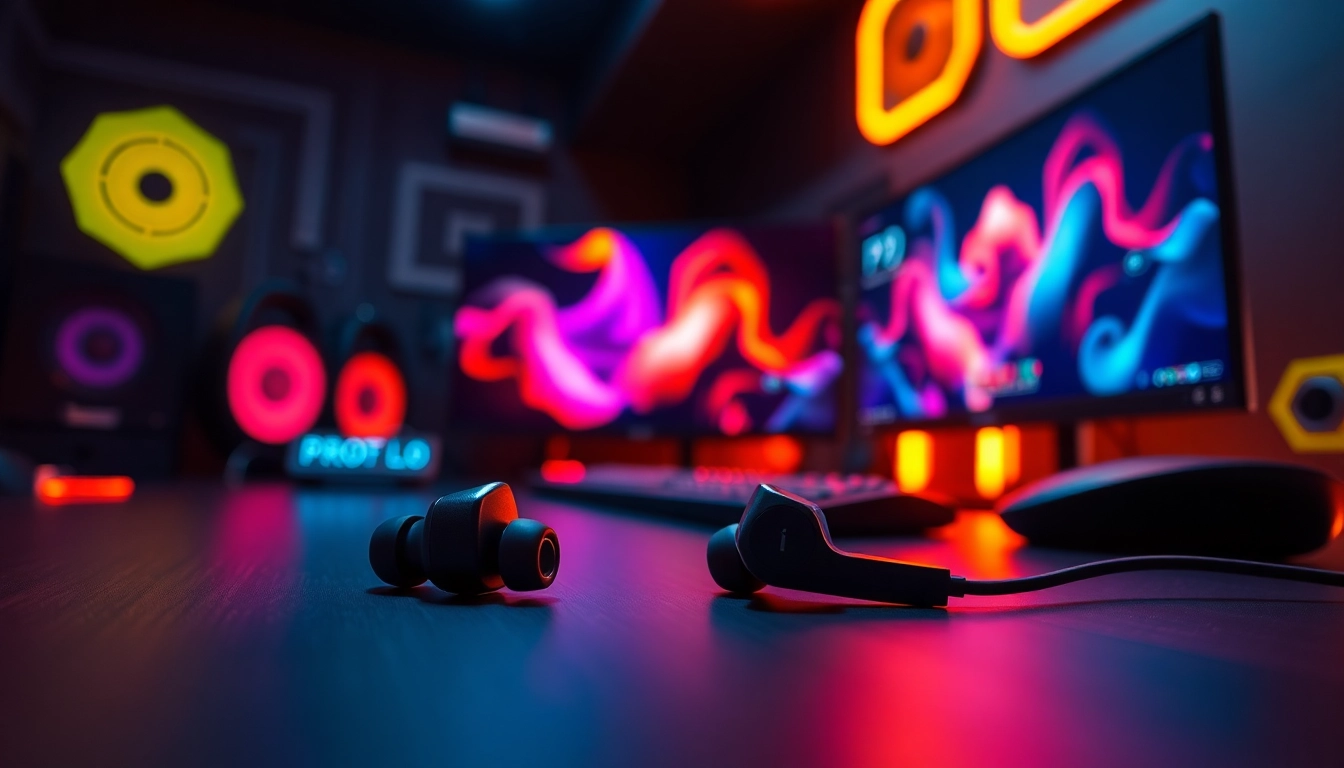Enhance gaming experiences with high-quality PRO60 Gaming Earbuds and sleek design.