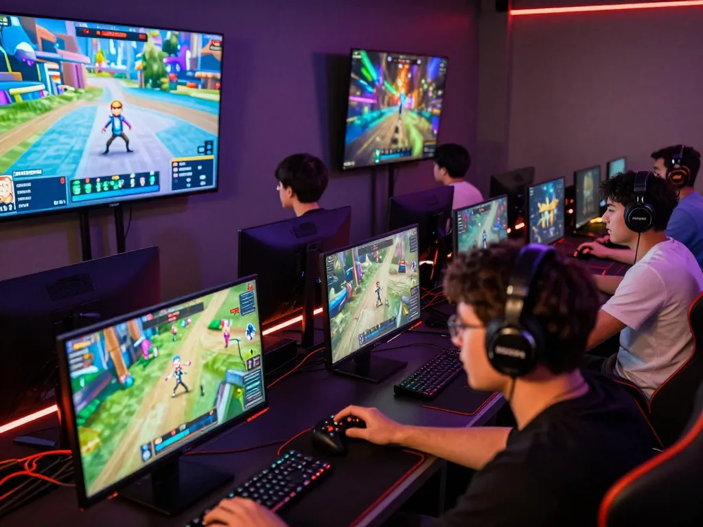 Exciting gaming scene featuring players enjoying sun win platform with virtual elements and vibrant graphics