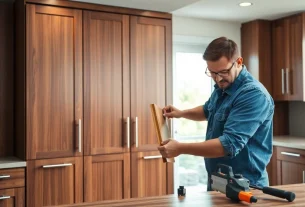 Transform your space with Cabinet Refacing Largo FL, showcasing expertly crafted wooden cabinets.