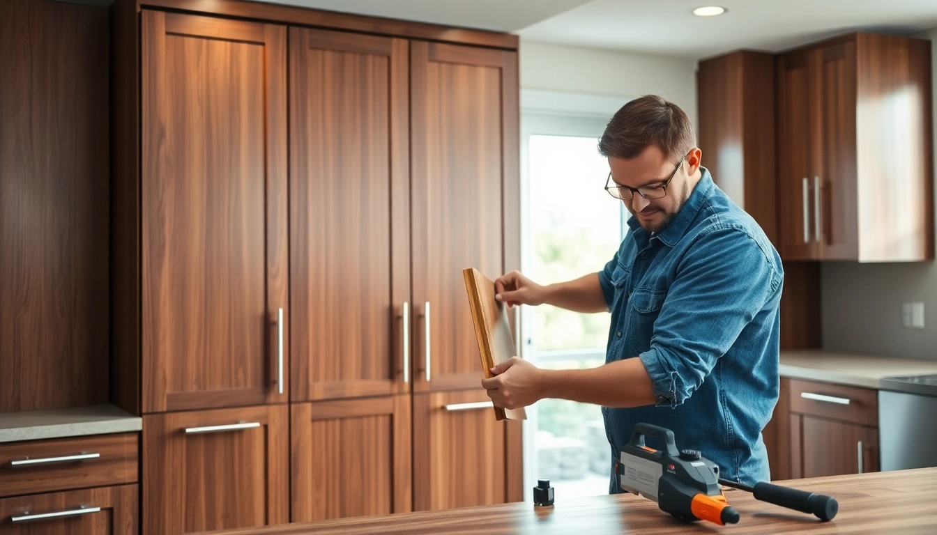 Transform your space with Cabinet Refacing Largo FL, showcasing expertly crafted wooden cabinets.
