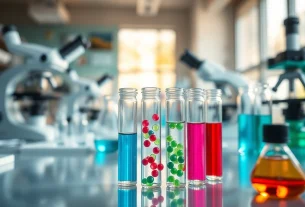 Explore the world of peptides at https://hydroresearchpeptides.com/, showcasing vibrant vials in a lab