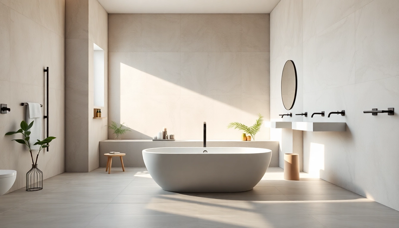 Highlighting bath reconstruction, a modern bathroom featuring a luxurious freestanding bathtub.