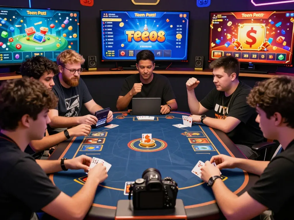 Engaged players enjoying Teen Patti Star APK in a vibrant online gaming environment, showcasing excitement and competition.