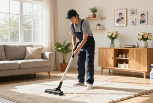 putzinstitut bern offering professional residential cleaning services in a bright living room.