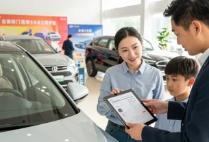 car history check UK report being reviewed at a car dealership, ensuring informed purchasing decisions