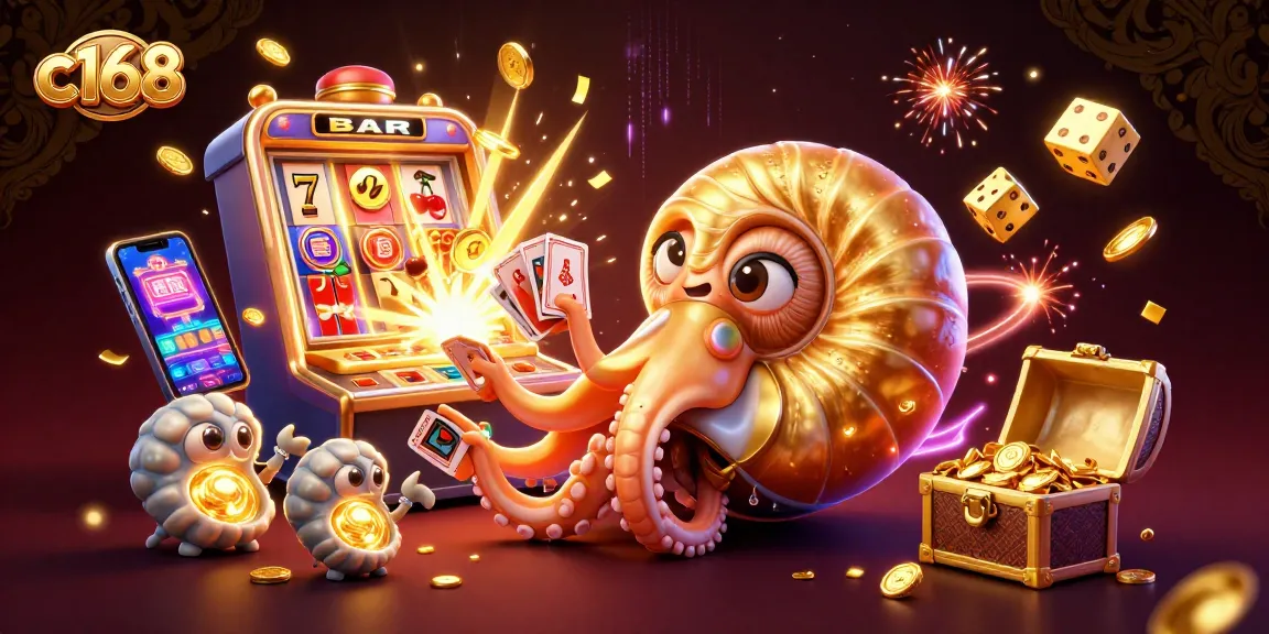 Experience exhilarating gaming at c168 with a golden nautilus roulette wheel and a jackpot explosion.