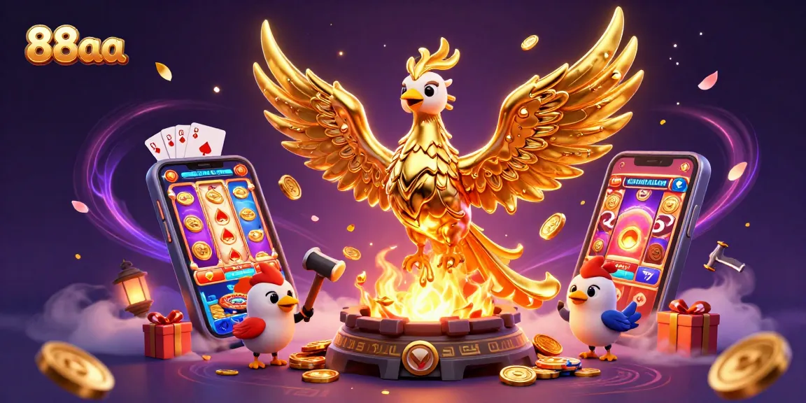 Bet on exciting games at 88aa with a golden phoenix and dynamic casino elements.