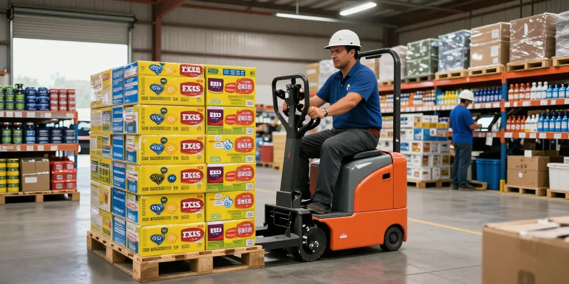 Best pallet jack in Texas in action, showcasing a skilled operator in a modern warehouse.